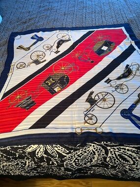 Hermes? or Celine? Scarf Carriage Motif 34”x34” Not Signed Like New